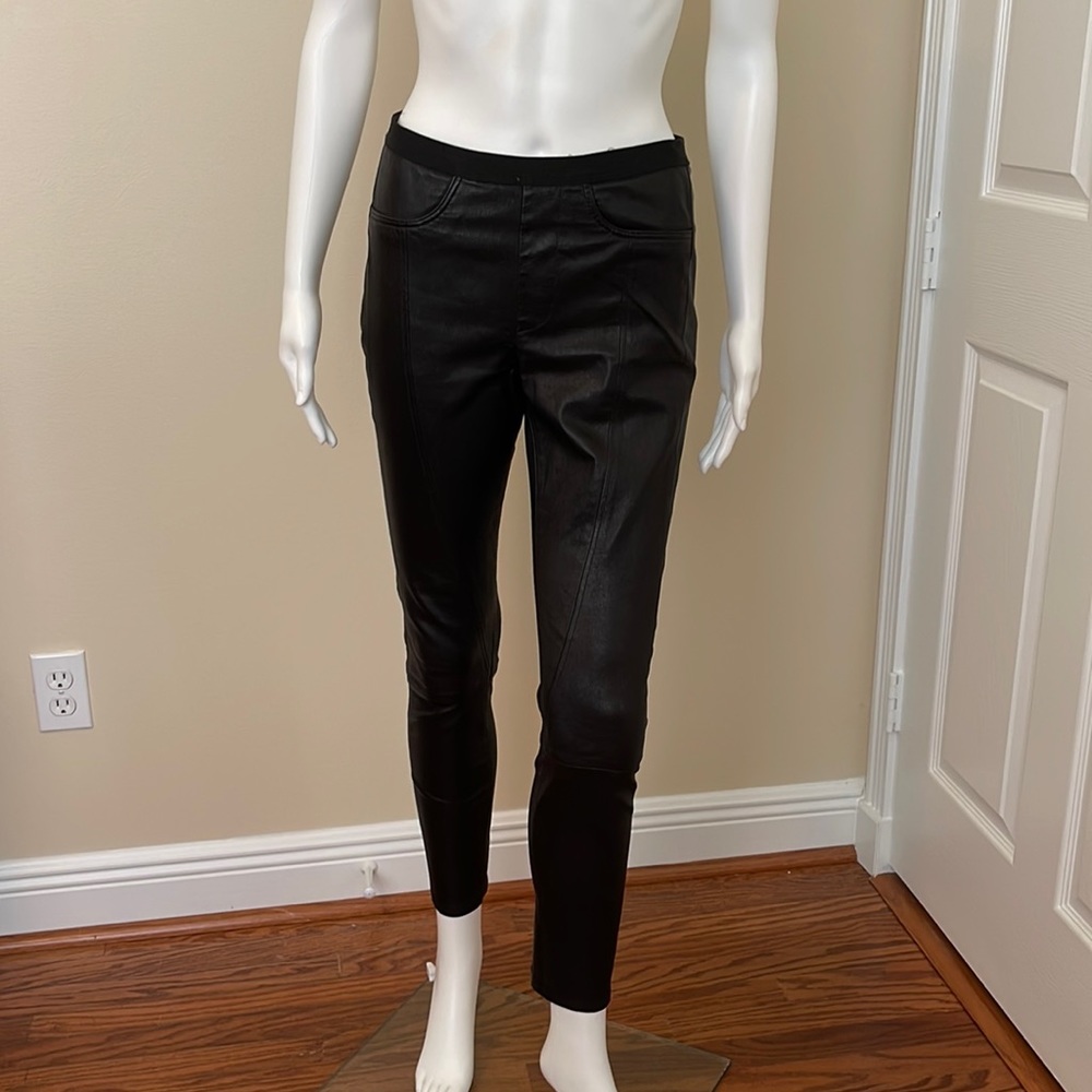 HELMIT LANG Leather Skinny Pants